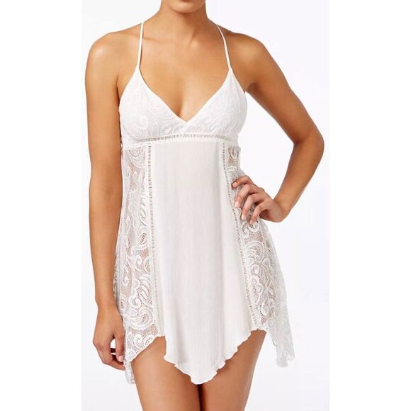 Linea Donatella Women White Flower Sheer Lace Lingerie Nightgown Size S NWT - Picture 5 of 11
